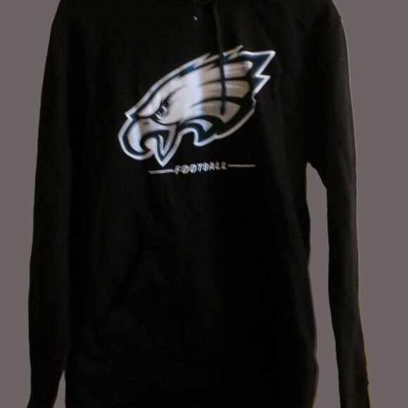 Philadelphia Eagles Men's Fanatic Black Hooded Sweatshirt-Medium NEW - Picture 1 of 3